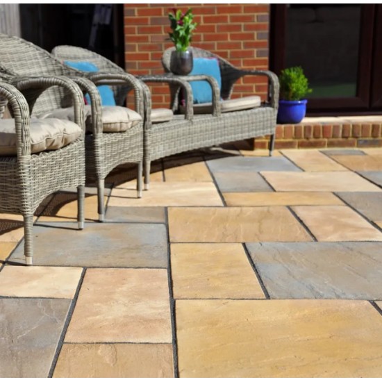 Autumn Gold - Old Riven - Concrete Paving - 600x300mm
