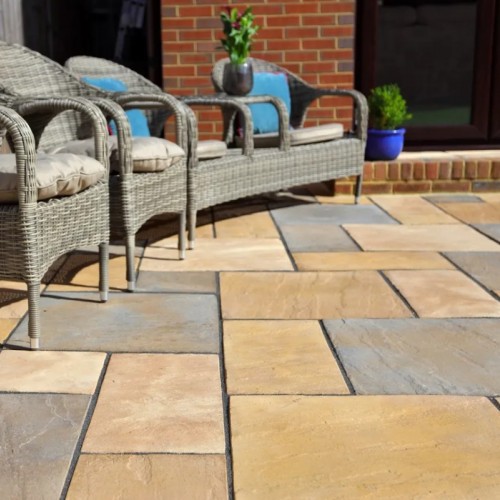 Autumn Gold - Old Riven - Concrete Paving - 600x600mm