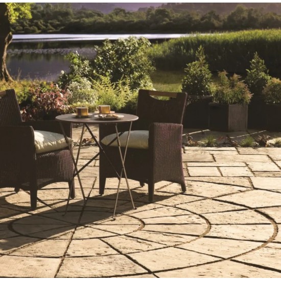Weathered Limestone - Old Town - Concrete Paving - Full Circle 2800x40mm Pack