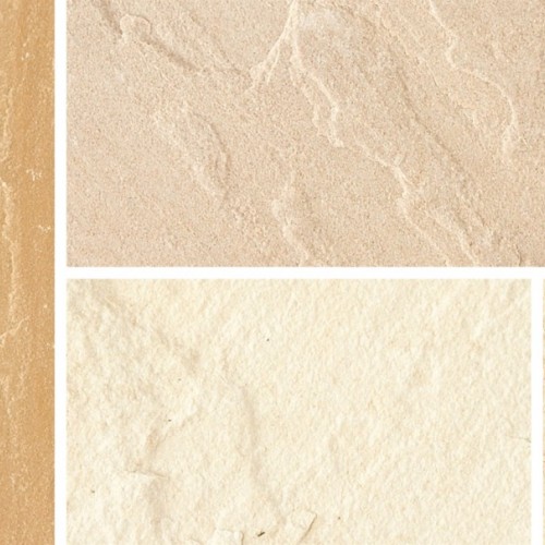 Fossil Buff - Natural Sandstone Setts - Natural Sandstone Fossil Buff