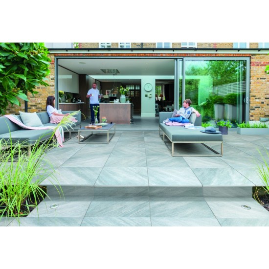 Silver Grey - Mode Profiled - Porcelain Collection - 600x300x20mm Pack 12.96m2