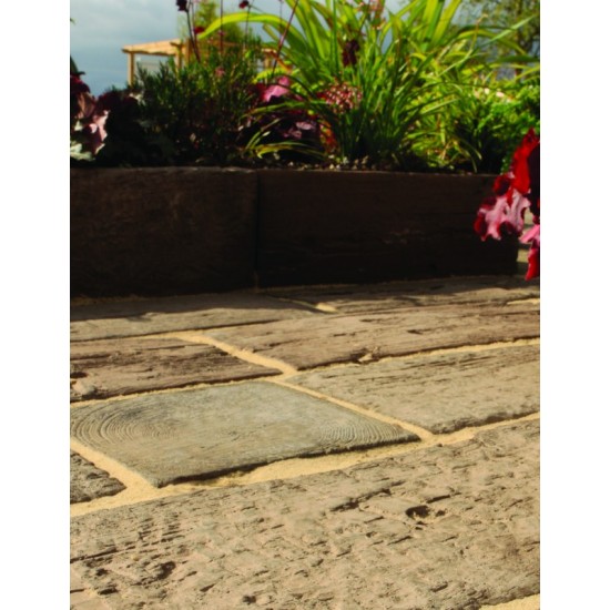 Antique Brown - Stonewood Sleeper Edging - Concrete Edging - Edging Small 600x250x40mm
