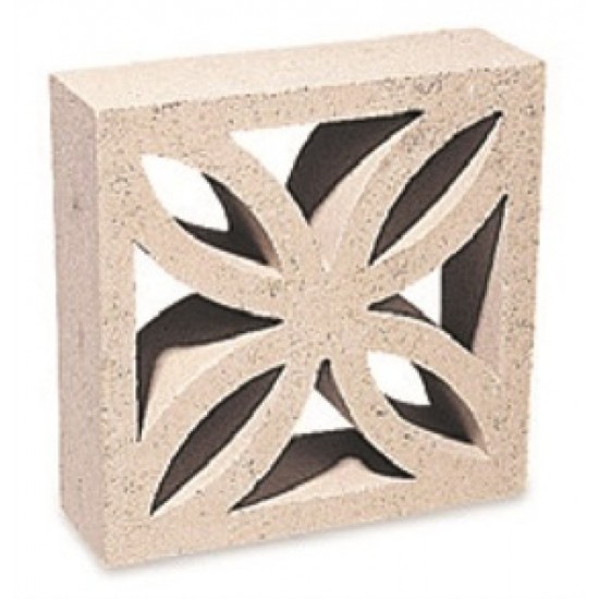 Off White - Screen Walling Leaf Block - Landscaping Features - Leaf Block 290x90x290mm